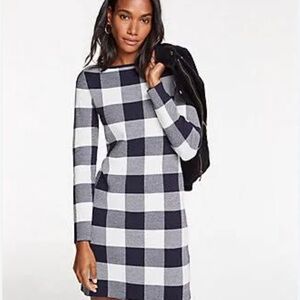 Ann Taylor Sheath Wool Blend Dress- Patchwork- Elegant-SOFT